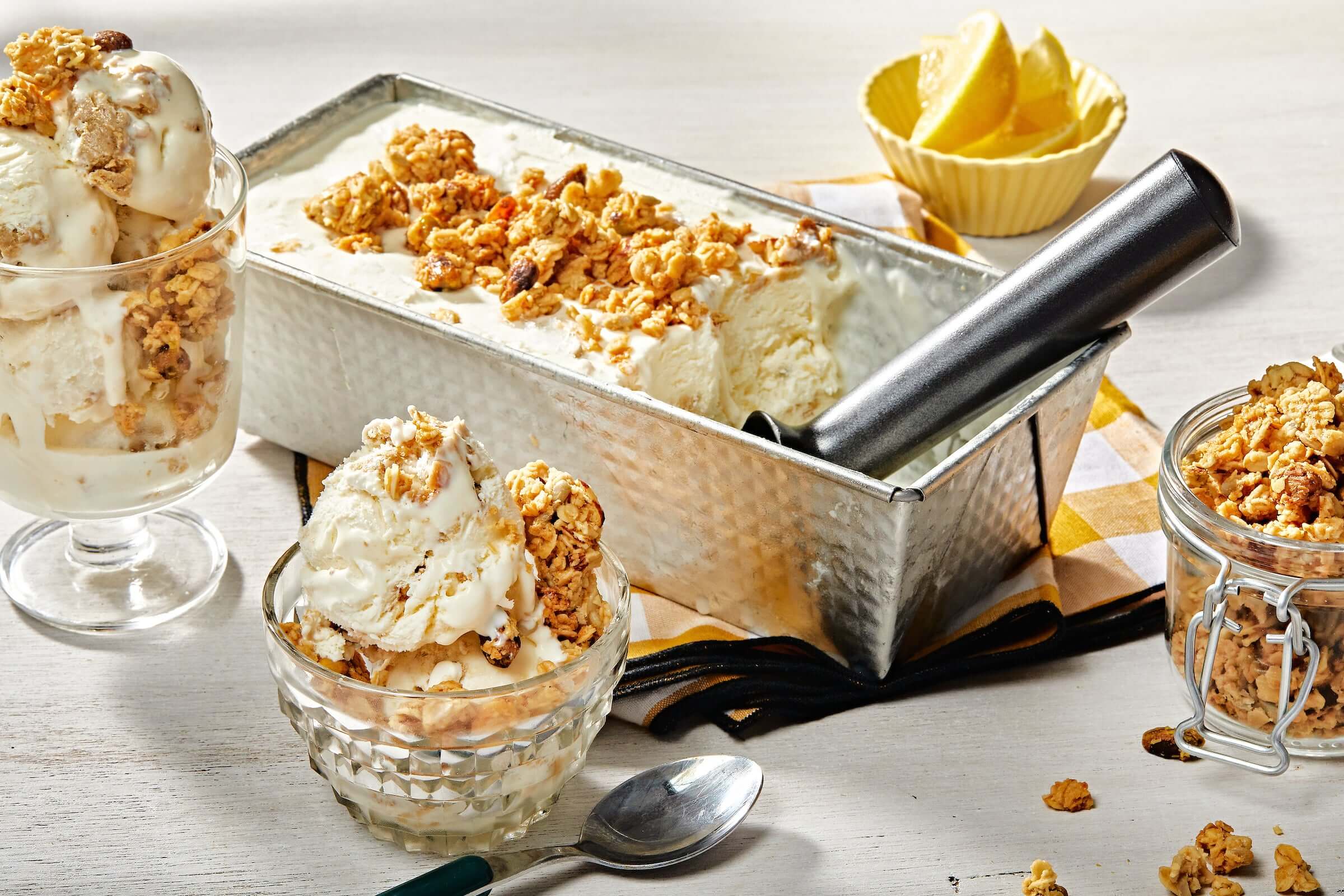 Lemon Pistachio Swirl Ice Cream