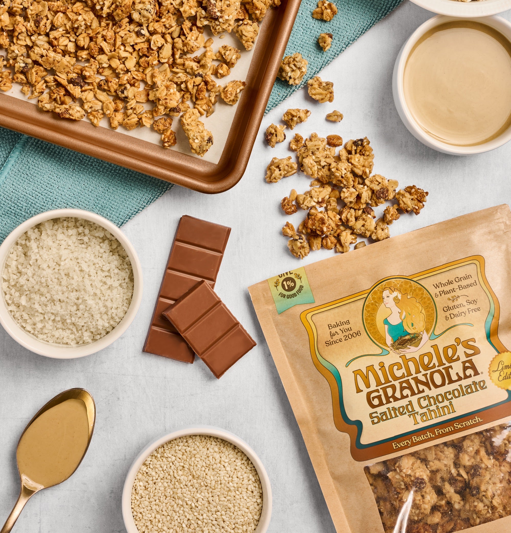 Salted Chocolate Tahini Granola
