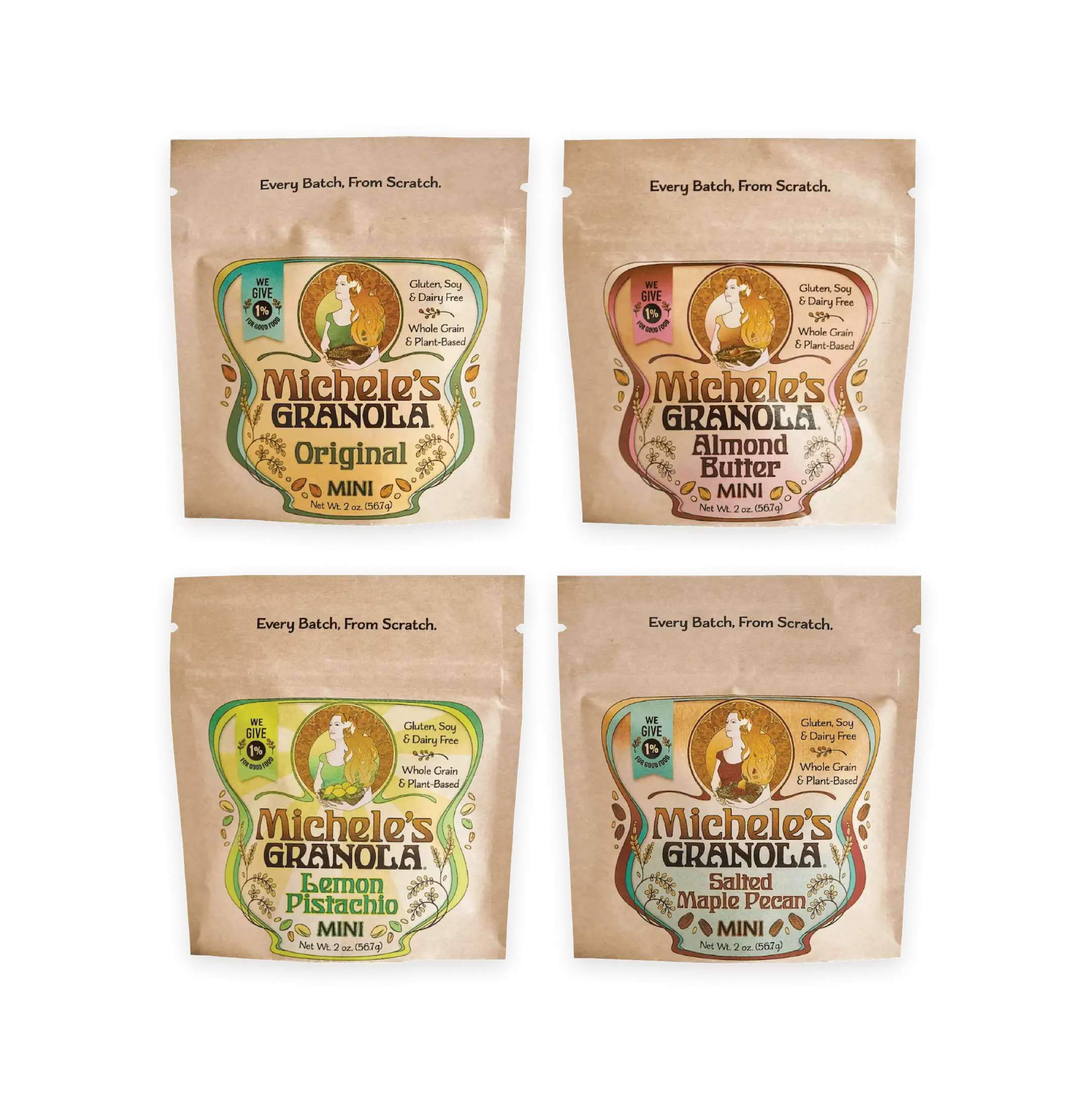 Four packages of Michele's Granola