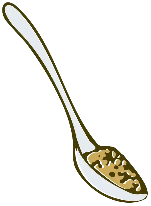 Spoon with brown substance