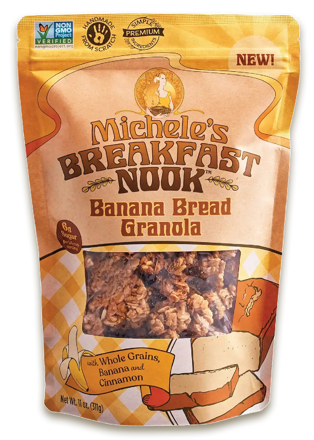Michele's Breakfast Nook Banana Bread Granola packaging