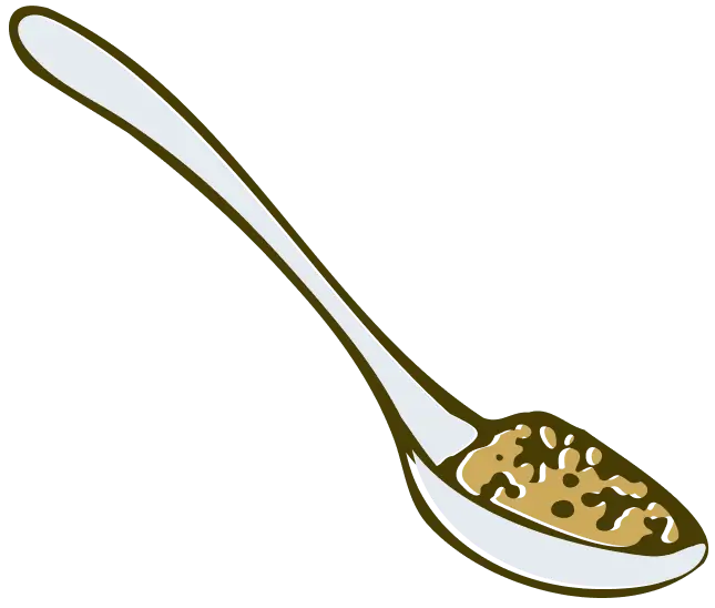 Spoon with a small amount of brown substance