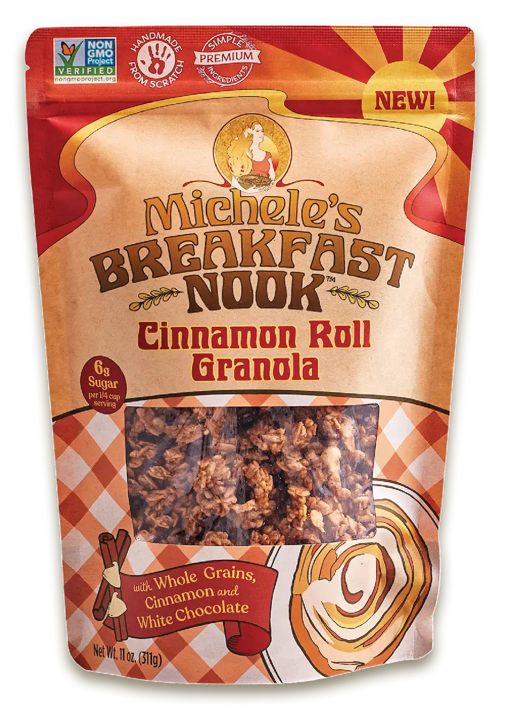 Michele's Breakfast Nook Cinnamon Roll Granola packaging