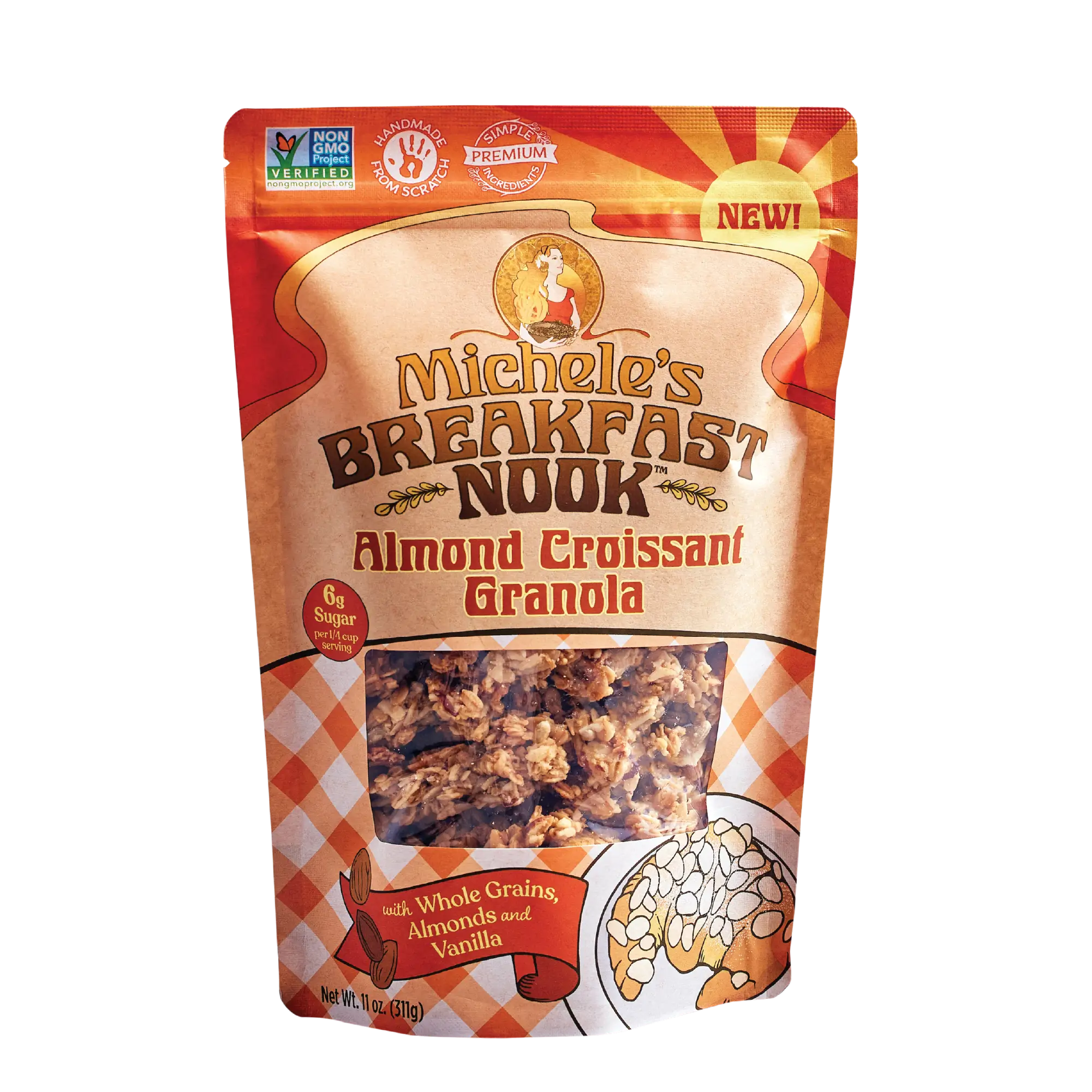 Packaging of Michele's Breakfast Nook Almond Croissant Granola