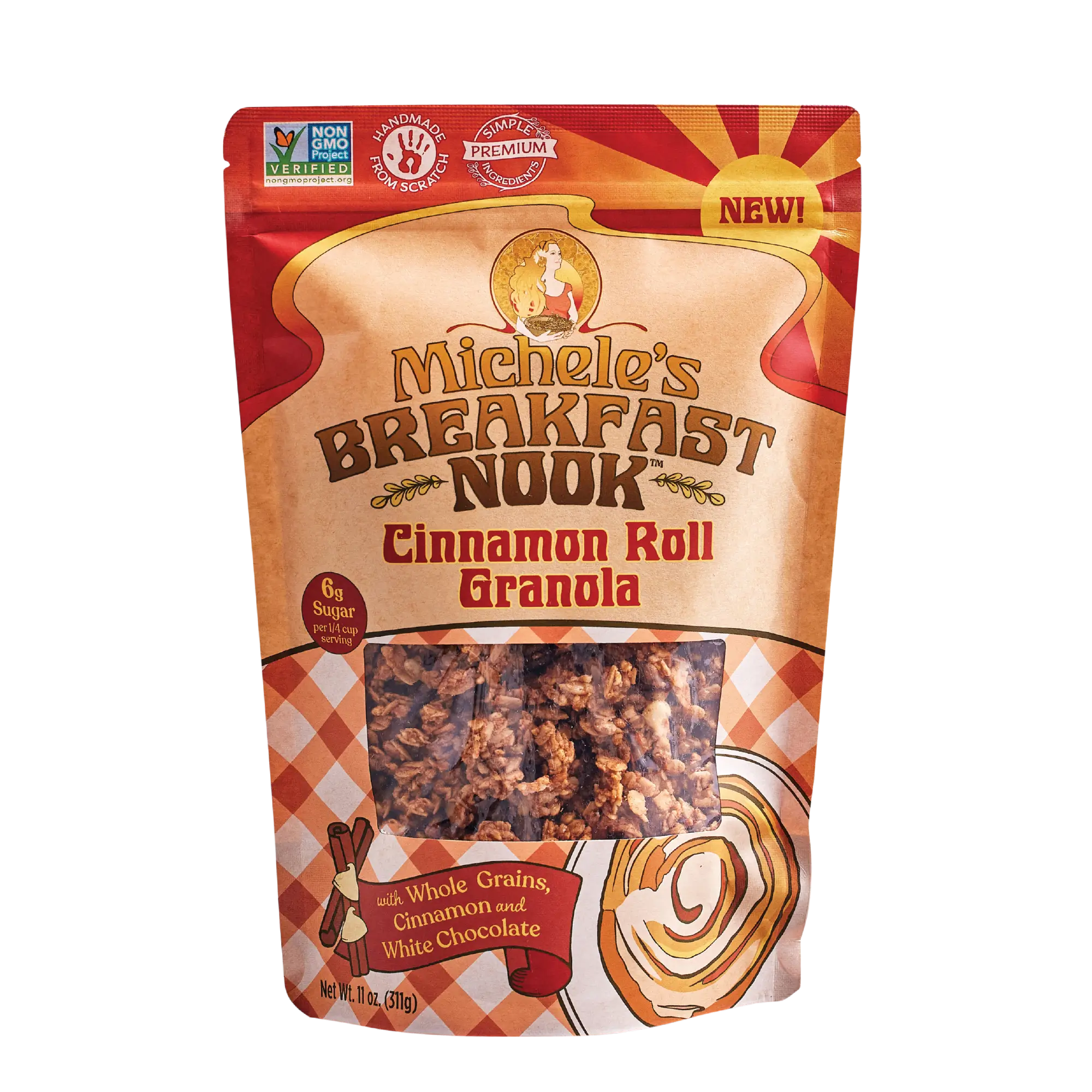 Package of Michele's Breakfast Nook Cinnamon Roll Granola