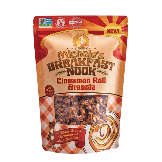 Package of Michele's Breakfast Nook Cinnamon Roll Granola