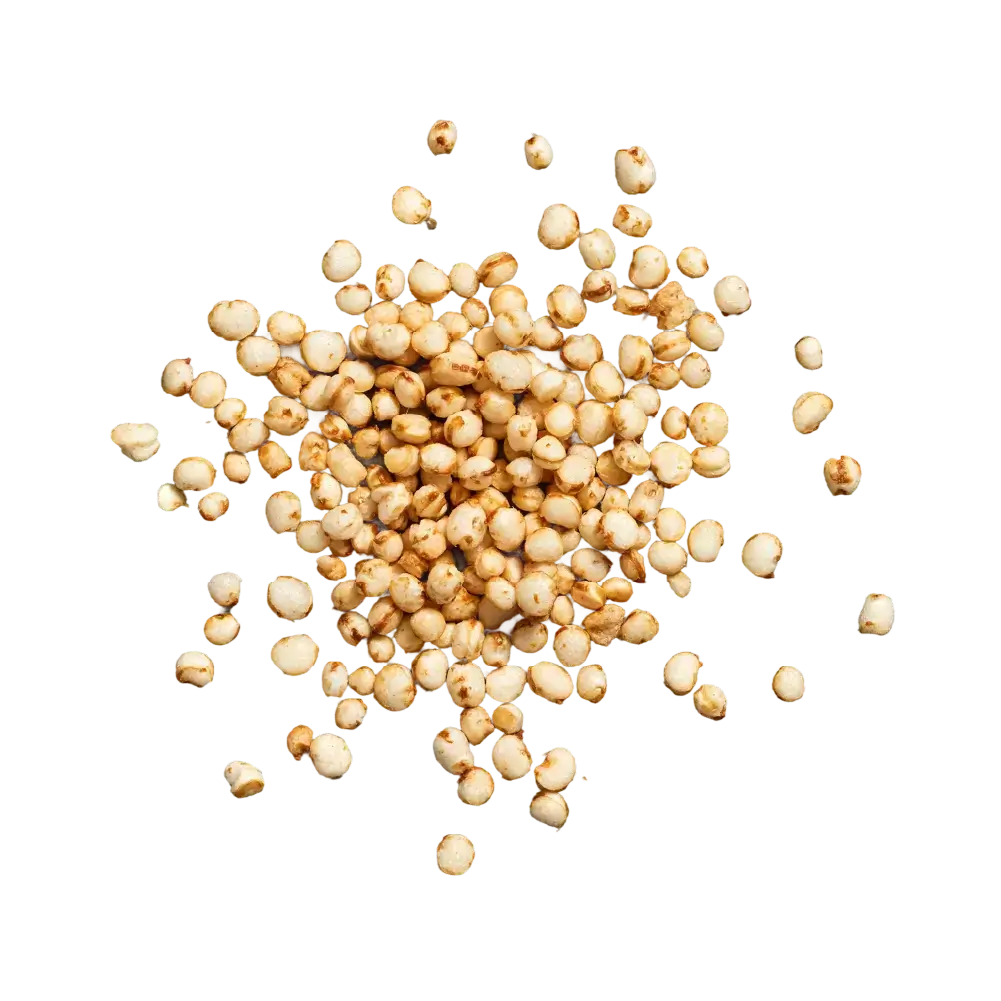 Puffed quinoa scattered around
