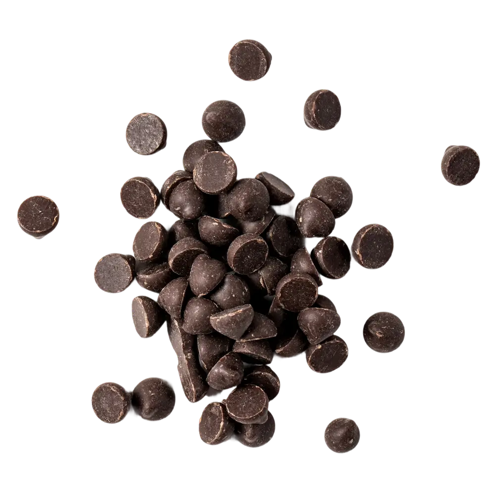 Dark chocolate chips scattered