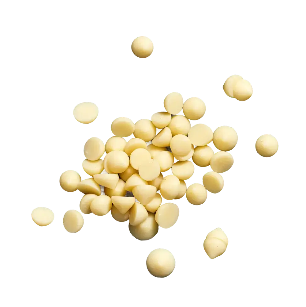 White chocolate chips scattered around